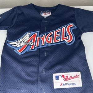 Vintage 1990s Anaheim Angels Disney Era Majestic Mesh Jersey Kids Size Small